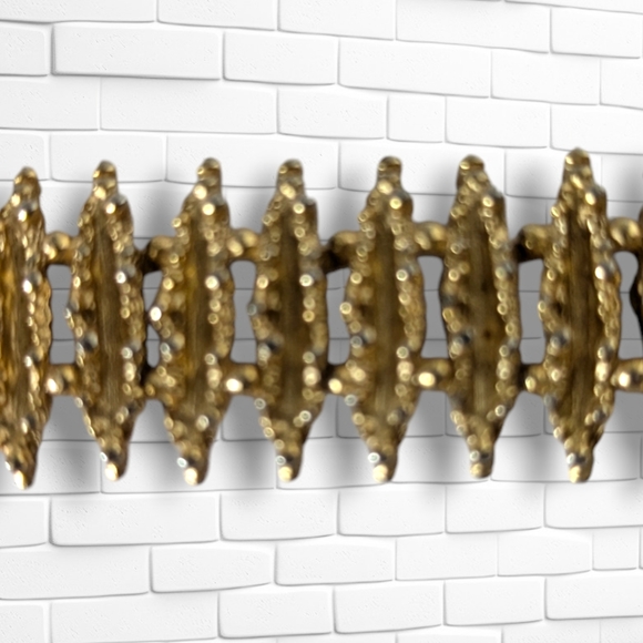 Vintage Mid Century Modernist Brutalist Gold Tone Avon Bracelet - Picture 6 of 8